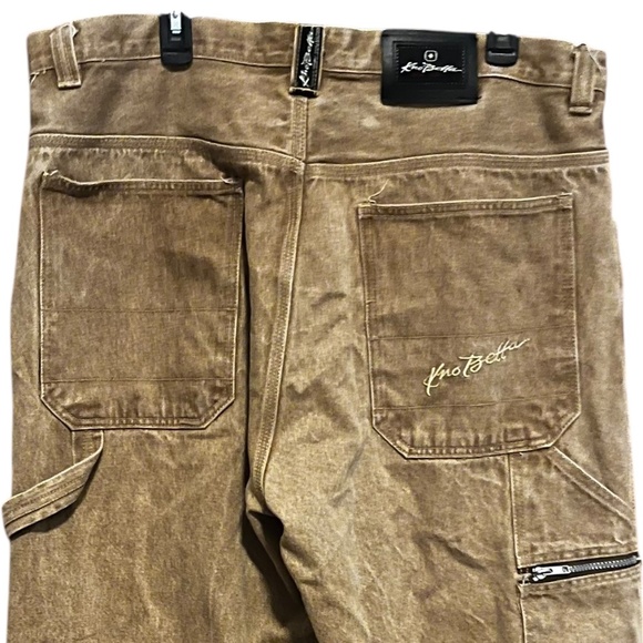 VTG Kno Betta Brown Denim Baggy Y2K 90s Loose Fit Carpenter Jeans Size 42x30 - Picture 4 of 11